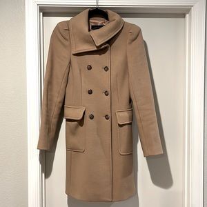 Zara women wool beige coat like new sz XS